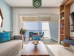 Apartment, 1 King Bed with Sofa bed, Kitchen, Ocean View (Harbor 171 Torre Norte 2104) | Living area | 42-inch flat-screen TV with digital channels - Amazing Apt With Ocean View - King Bed (Puerto Vallarta)