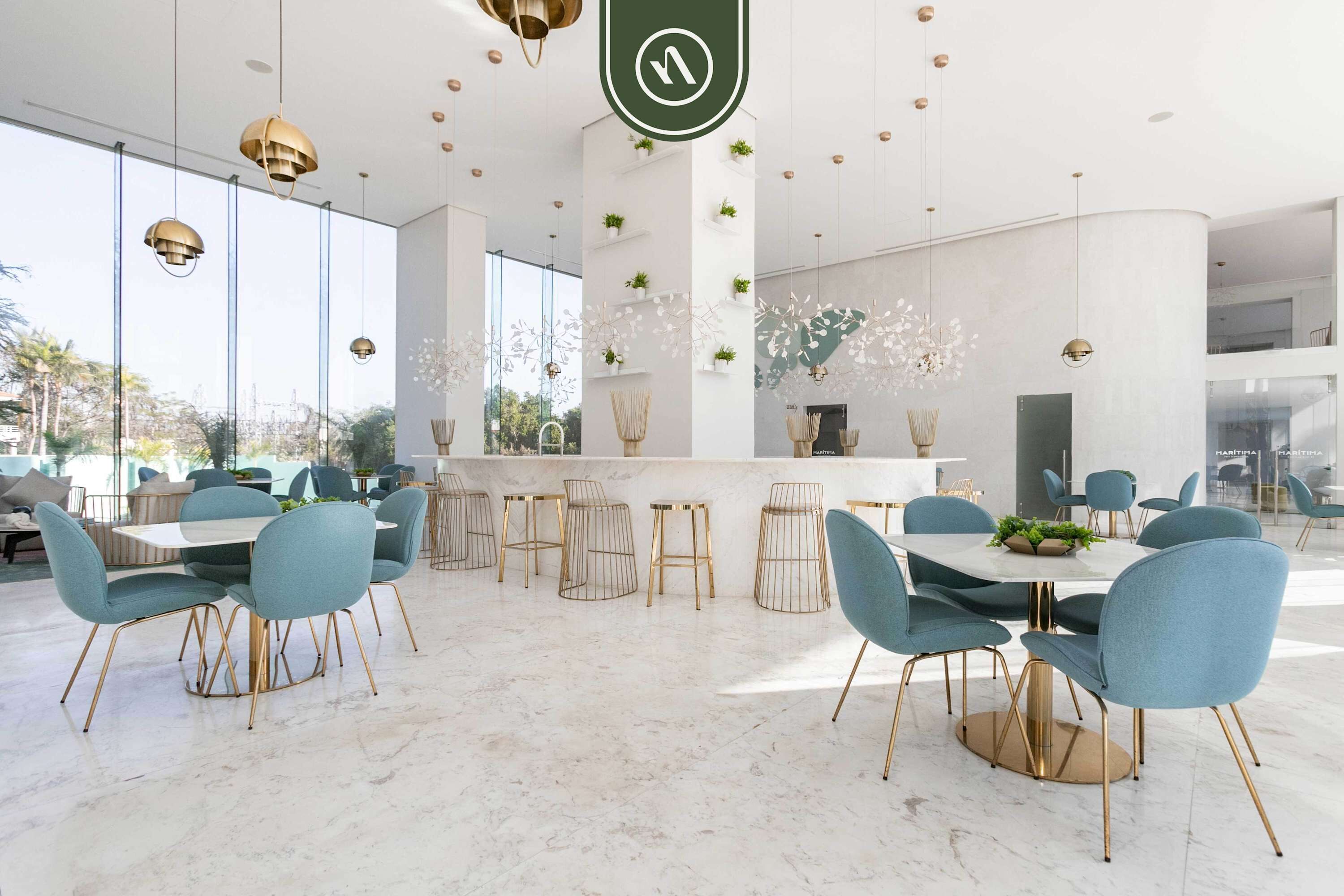 Departamento, varias camas, cocina, vista al océano (Maritima Golf 5U) | Restaurantes