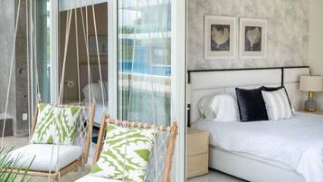 2 bedrooms, individually decorated, individually furnished, bed sheets