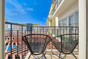 Condo, 1 King Bed, Pool Access, City View (Life Bucerias 418) | View from room - Cozy Studio -private Balcony - Pool - Gym (Bucerías)