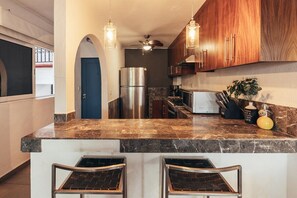 Condo, Multiple Beds, Terrace, Ocean View (La Palapa 106) | Private kitchen - Cozy 2BR King Beds - Rooftop Pool - Fast Wifi (Puerto Vallarta)
