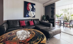 Condo, Multiple Beds, Terrace, Ocean View (La Palapa 106) | Living area - Cozy 2BR King Beds - Rooftop Pool - Fast Wifi (Puerto Vallarta)