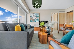 Apartment, 2 Queen-Betten, Whirlpool, Poolblick (Maritima Golf 5J) | Wohnbereich