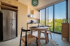 Studio, 1 Queen Bed, Kitchen, Ocean View (Makare 303) | Private kitchen | Coffee/tea maker, dining tables - Full Equipped Studio- Amazing Rooftop Pool - Oceanview (Bucerías)