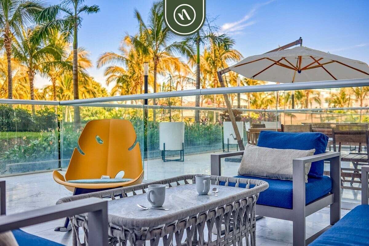 Apartamento, varias camas, acceso a la piscina, vistas al mar (Maritima Playa 1P) | Terraza o patio