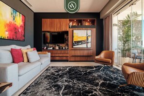 Appartement, 1 très grand lit et 1 canapé-lit, cuisine, vue océan (Soho PV 1002 Casa de la Luna) | Coin séjour