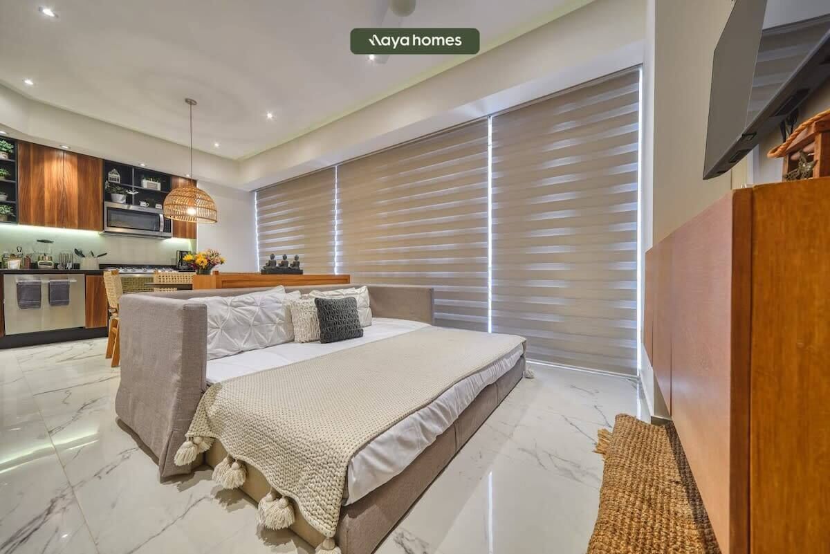 Departamento, 1 cama King size y sofá cama, cocina, vista al océano (Dsire 402) | 1 habitación, decoración personalizada y muebles diferentes 