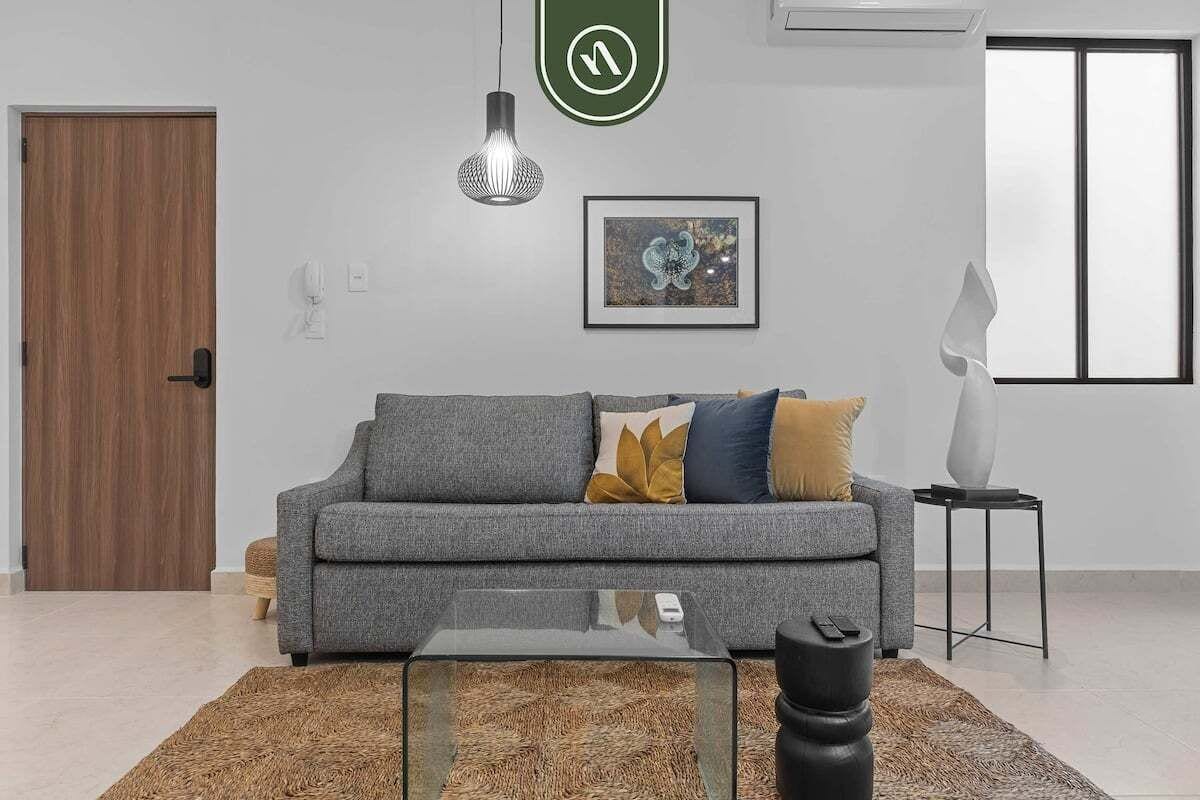 Appartement, 1 queensize bed, terras, uitzicht op zee (Casa Galeana 404) | Woonruimte | Een mp3-dock