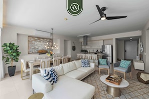 Apartment, Multiple Beds, Kitchen, Ocean View (Marival Residences PH 615) | Living area