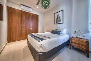 LÀgenhet - flera sÀngar - tillgÄng till pool - havsutsikt (Pavilion Bucerias 205) | 2 sovrum, individuell inredning, unika möbler och sÀngklÀder