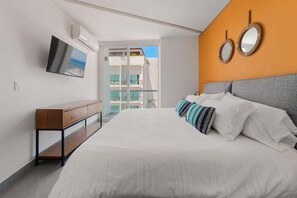 Condo, 1 King Bed with Sofa bed, Pool Access, Beach View (505 Torre Ambar) | 1 bedroom, individually decorated, individually furnished, bed sheets - New 1 Br Unit 2 Min From Beach - Pool - King Bed (Puerto Vallarta)