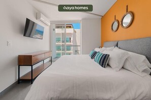 Appartement, 1 kingsize bed met slaapbank, toegang tot zwembad, uitzicht op strand (505 Torre Ambar) | 1 slaapkamer, individueel gedecoreerd, individueel gemeubileerd