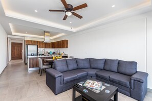 Condo, Multiple Beds, Kitchen, Pool View (Believe Condo Flamingos Believe 302) | Living area