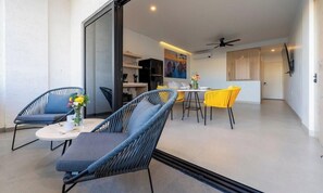 Studio, 1 King Bed, Balcony, City View (605 Tower 302) | Interior - Amazing Studio - Terrace Overlooking the Marina (Cabo San Lucas)