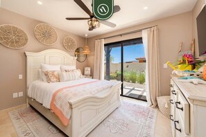 3 bedrooms, individually decorated, individually furnished, bed sheets
