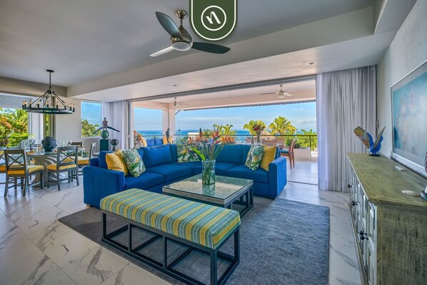Apartment, Multiple Beds, Kitchen, Ocean View (La Cima - 2A) | Living area