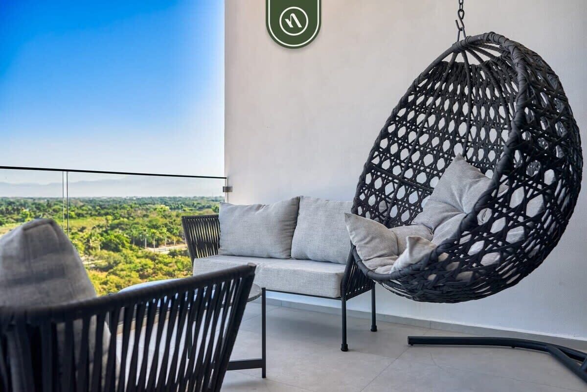 Leilighet, flere senger, kjøkken, havutsikt (Aria Ocean T3 813) | Terrasse/patio