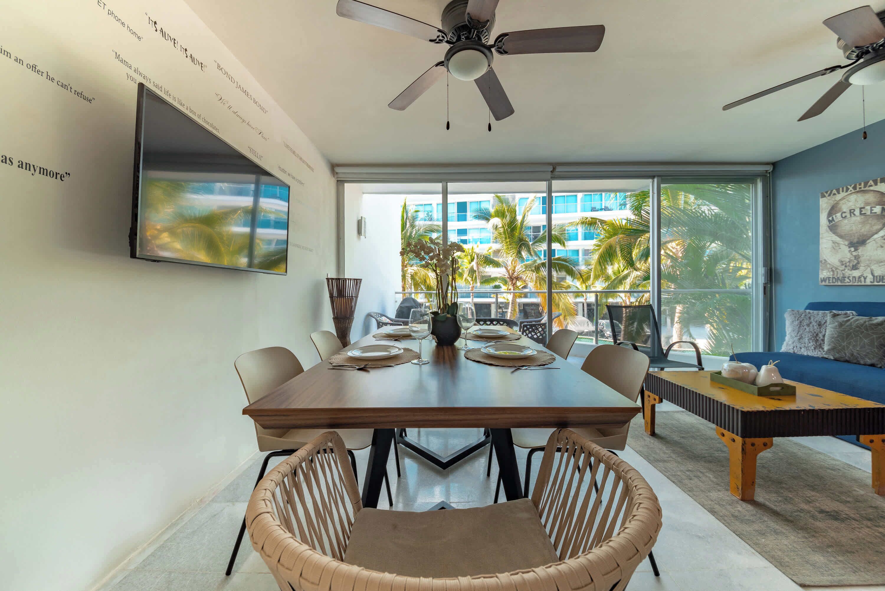 Leilighet, flere senger, kjøkken, havutsikt (Aria Ocean T2 179) | Spiseområde