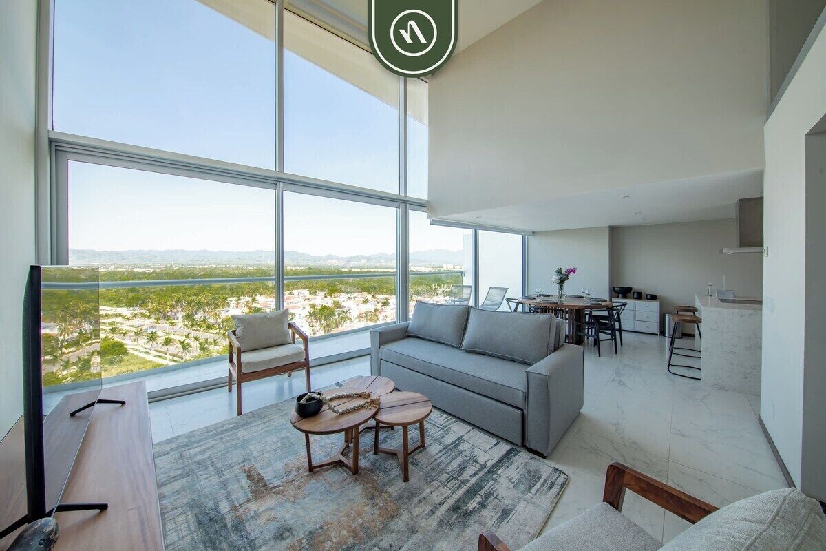 Condo, varias camas, acceso a la alberca, vista al océano (Maritima Playa 9R) | Área de sala de estar