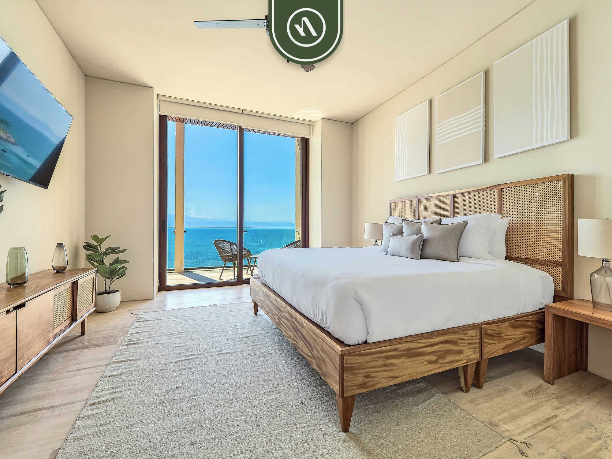 Departamento, varias camas, cocina, vista al océano (Casa Pairo 302) | 4 habitaciones, decoración personalizada y muebles diferentes 