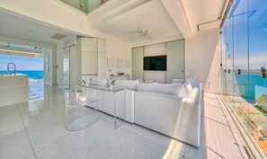 Apartment, Multiple Beds, Kitchen, Ocean View (Orchid-8D) | Living area | 42-inch flat-screen TV with digital channels