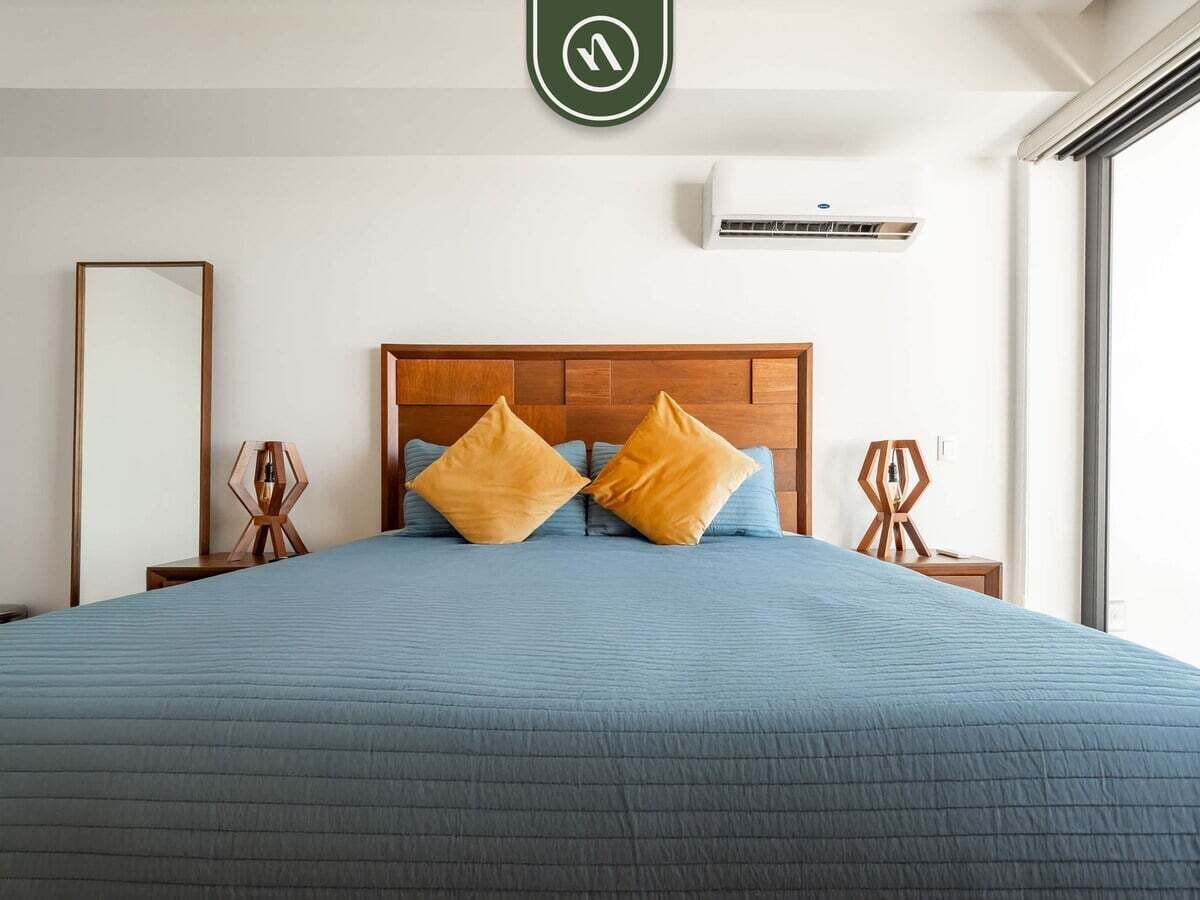 Condo, 1 cama King size y sofá cama, acceso a la alberca, vista al océano (Aria Ocean T3 603) | 1 habitación, decoración personalizada y muebles diferentes 