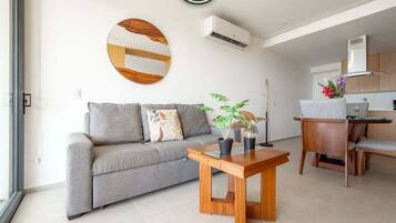 Apartment, 1 King Bed with Sofa bed, Kitchen, Ocean View (Aria Ocean T3 603) | Living area | 42-inch flat-screen TV with digital channels