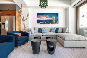 Condo, Multiple Beds, Pool Access, Ocean View (Las Verandas 503) | Living area | MP3 dock - Luxury 2 BR Condo With Beachview - Rooftop Pool (Puerto Vallarta)