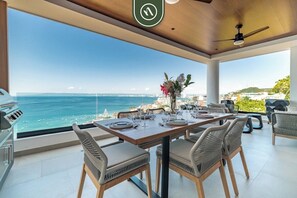 Outdoor dining - Luxury 2 BR Condo With Beachview - Rooftop Pool (Puerto Vallarta)