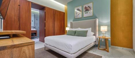 Condo, 2 camas Queen size, hidromasaje, vista al océano (Madero 320 306) | 2 habitaciones, decoración personalizada y muebles diferentes