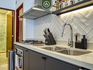 Condo, Multiple Beds, Pool Access, Mountain View (Esquina Versalles 204) | Private kitchen | Dining tables