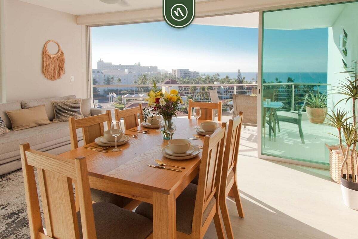 Departamento, 2 camas matrimoniales, acceso a la alberca, vista al océano (Aria Ocean T1 702) | 2 habitaciones, decoración personalizada y muebles diferentes 