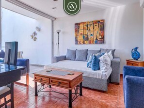 Apartment, Multiple Beds, Pool Access, Beach View (Aria Ocean T1 124) | Living area | 42-inch flat-screen TV with digital channels