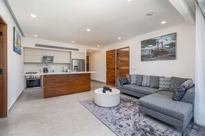 Condo, Multiple Beds, Hot Tub, Ocean View (Udara 2K) | Living area - Udara Udara 2K (Bucerías)