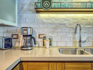 Condo, Multiple Beds, Pool Access, Ocean View (Urban II 304) | Private kitchen | Coffee/tea maker - Luxury 2BR Condo in Romatic Zone - Rooftop Pool (Puerto Vallarta)