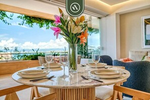 Apartment, 1 King Bed with Sofa bed, Hot Tub, Ocean View (Soho PV 705) | 1 bedroom, individually decorated, individually furnished, bed sheets