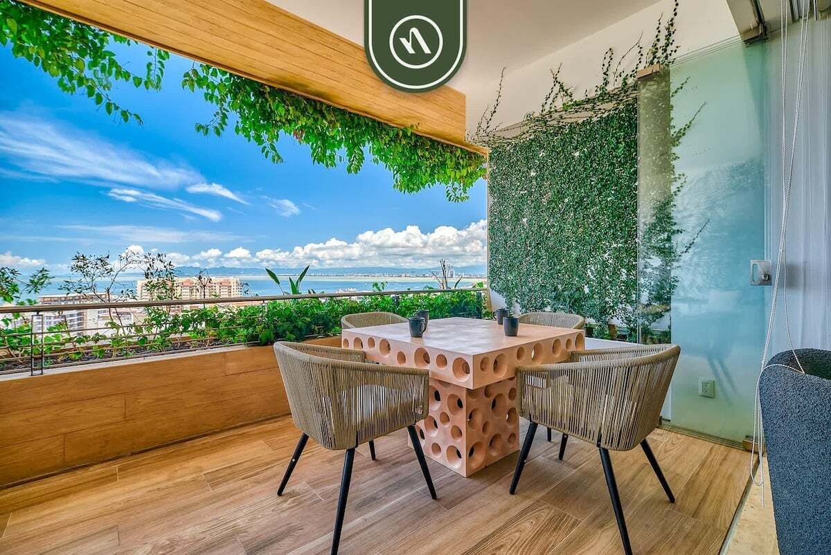Appartamento, 1 letto king con divano letto, idromassaggio, vista oceano (Soho PV 705) | Ristorazione all'aperto