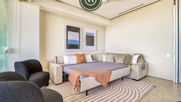 Appartamento, 1 letto king con divano letto, idromassaggio, vista oceano (Soho PV 705) | Interni