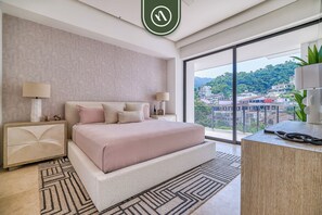 Apartment, 1 King Bed with Sofa bed, Kitchen, Ocean View (Soho PV 705) | 1 bedroom, individually decorated, individually furnished, bed sheets