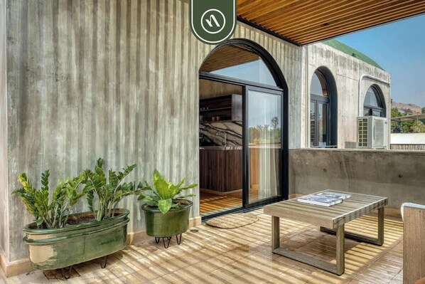 Departamento, 1 cama King size, cocina, vista a la ciudad (Privada de FD 3B U2) | Restaurante al aire libre