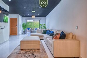Apartment, Multiple Beds, Balcony, Ocean View (Sonnrisa-1) | Living area - Modern 2BR Condo in Old Town - Private Terrace (Puerto Vallarta)