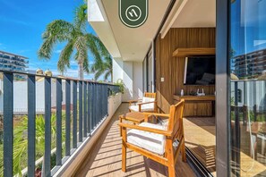 Departamento, varias camas, cocina, vista a la playa (Verde Mar Living 205) | Áreas de la propiedad