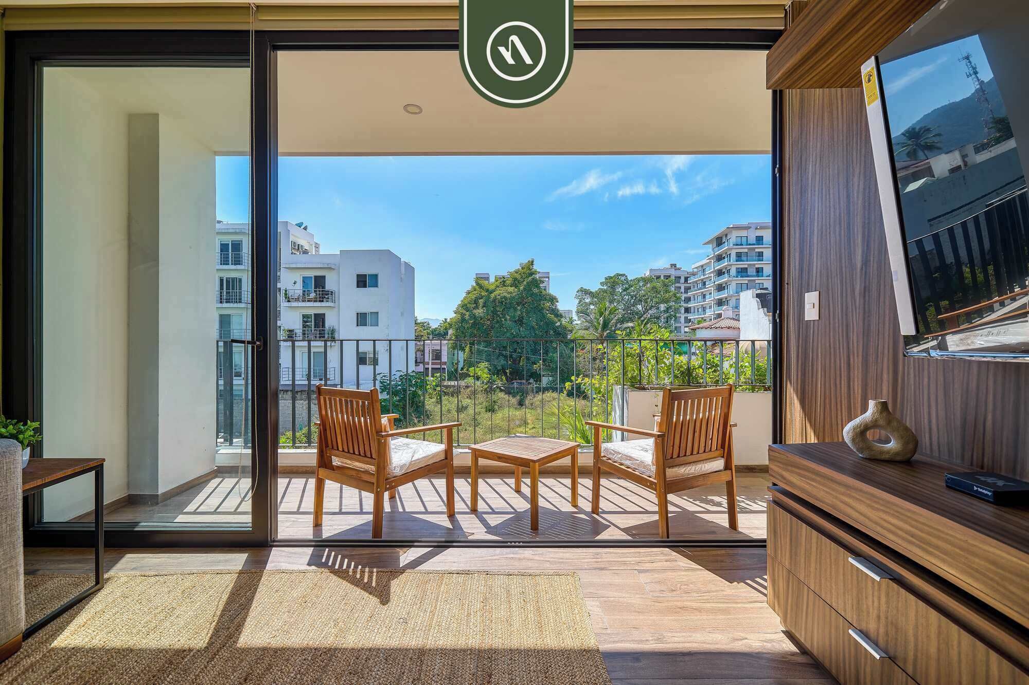 Departamento, varias camas, cocina, vista a la playa (Verde Mar Living 205) | Interior