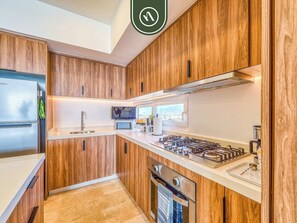 Condo, 1 King Bed with Sofa bed, Balcony, Ocean View (Harbor 171 Unit 1009) | Private kitchen | Electric kettle - New Oceanview Condo With Beach - Pools - Gym (Puerto Vallarta)