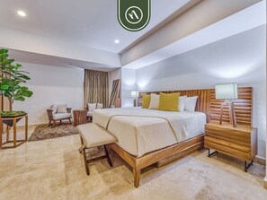 Condo, 1 King Bed with Sofa bed, Balcony, Ocean View (Harbor 171 Unit 1009) | 1 bedroom, individually decorated, individually furnished, bed sheets - New Oceanview Condo With Beach - Pools - Gym (Puerto Vallarta)