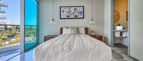 Departamento, varias camas, acceso a la alberca, vista al océano (Aria Ocean T2 251) | 2 habitaciones, decoración personalizada y muebles diferentes