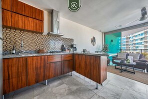 Apartment, Multiple Beds, Kitchen, Ocean View (Aria Ocean T2 251) | Interior - 2BR With Private Balcony - Oceanfront Building (Nuevo Nayarit)