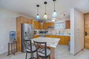 Condo, Multiple Beds, Kitchen, Beach View (Costa Dorada Costa 402) | Private kitchen | Coffee/tea maker, dining tables