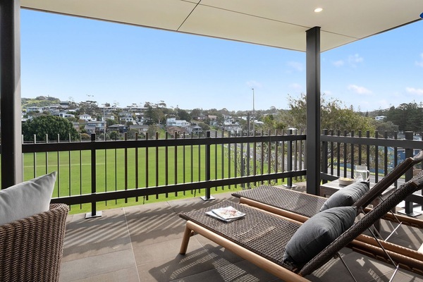 Surf n Turf - The Grandstand | Sun lounges with views of the Bonaria oval