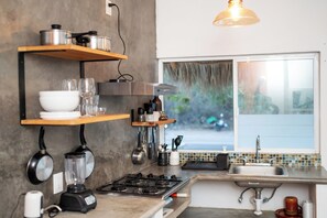 Private kitchen - Ideal Studio With Pool And Large Terrace Steps From Downtown And The Beach. 3 (Sayulita)